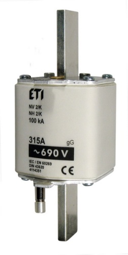 Предохранитель с ударной иглой NH-2_K/gG 315A KOMBI 690V | код 004114350 | ETI