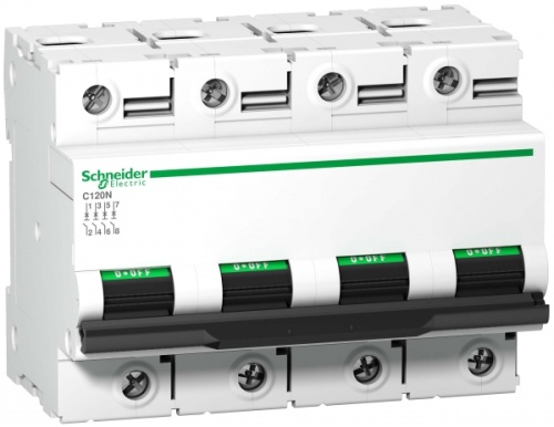 Выключатель автоматический четырехполюсный C120N 125А B 10кА | код. A9N18355 | Schneider Electric 
