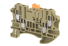 Клемма проходная винтовая 2,5 мм2 с размыкателем, на 4 подключения, хаки TQK2.5-2X2-KHAKHI | код 1202150006 | Elmex