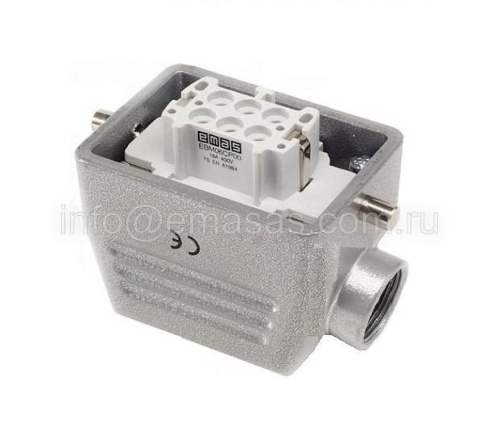 EBM06PU10 Розетка 6 полюсов, 16A, боковой ввод. | код EBM06PU10 | EMAS