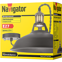 Светильник 61 535 NIL-WF01-008-E27 60Вт 1.5м метал. черн./бронза Navigator 61535