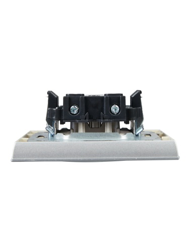 Розетка СП BRITE РСР10-1-0-БрА 10А в сборе без заземл. без защ. шторок алюм. | код BR-R10-10-K47-F | IEK фото 2