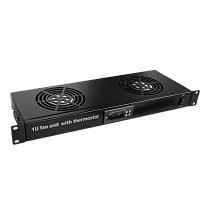 Блок 2-х вентиляторов 19, с подшипниками, с термостатом, 1U | код TWT-CBB-FANB2-RACK-T | TWT