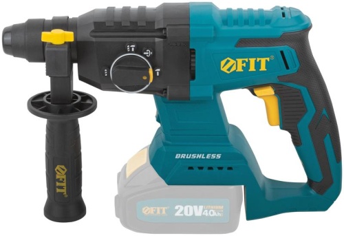 Перфоратор монтажный аккумуляторный 20 В, 0-1150 об/мин, 0-5200 уд/мин, 3 Дж, 2 режима, SDS-PLUS, бесщеточный, реверс, резиновая накладка, коробка | код 79910 | FIT фото 8