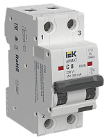 ARMAT АВДТ B10N 2P C8 300мА тип AC IEK | код AR-B10N-2-C008C300 | IEK