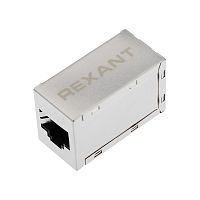 Проходной адаптер, RJ-45(8P-8C), FTP экранированный, категория 6, (гнездо-гнездо), REXANT | код 03-0109 | REXANT