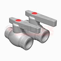 Кран шаровой 63 мм полипропиленовый PPR СЕРЫЙ | код 10144063Г | Valfex