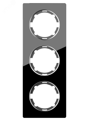 Рамка вертикальная стеклянная тройная, цвет чёрный | код 2234951 | OneKeyElectro