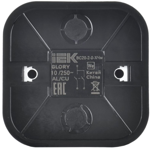 GLORY Выключатель 2-клавишный для открытой установки 10А ВС20-2-0-ХЧм черный матовый IEK | код EVH20-K02M-10 | IEK фото 4