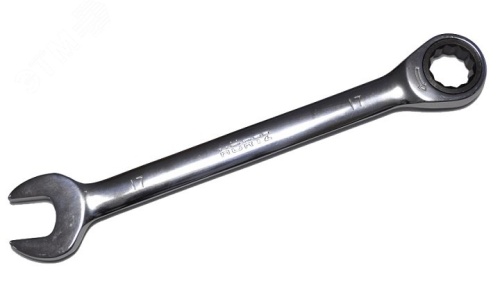 Ключ комбинированный трещоточный 12х12 хромированный | код 104953 | Hortz