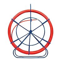 Протяжка кабельная (УЗК в напольной катушке), стеклопруток, d 6,0 мм, 30 м, красная | код 47-2030 | REXANT