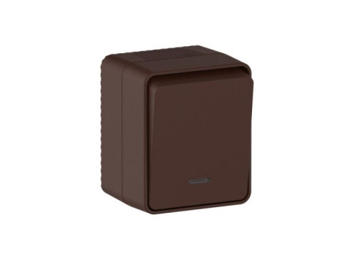 AtlasDesign PROFI IP54 О/У 1-клавишный ВЫКЛЮЧАТЕЛЬ с подсветкой 10 АХ, КОРИЧНЕВЫЙ | код ATN546013 | Systeme Electric фото 6
