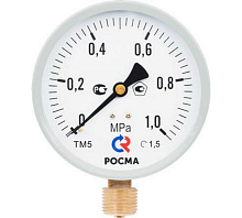 Манометр общетехнический радиальный ТМ-610Р.00 0...10кгс/см2 М20х1.5 кл.1.5 | код 6957 | РОСМА