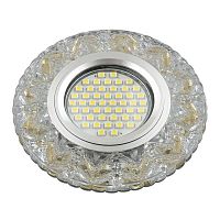 Светильник DLS-L146 GU5.3 GLASSY/GOLD GU5.3 встраив. доп. светодиод. подсветка 3Вт без лампы стекло Fametto UL-00003894