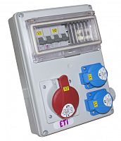 Распред. щит с разъемами EDS11 4-2/2-5 32 (Разъем 32A/5P-2, Schuko-4, АВ: C16/1-4, C32/3-2) | код 004483301 | ETI