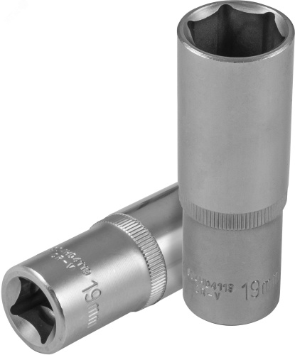 Головка торцевая глубокая 1/2''DR, 19 мм | код S04HD4119 | Jonnesway