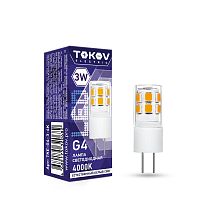 Лампа светодиодная 3Вт Capsule 4000К G4 220-240В | код. TKE-G4-3-4K | TOKOV ELECTRIC