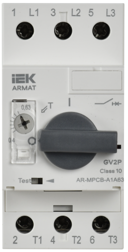 ARMAT Авт. выкл. защиты двигателя A1 GV2P 0,4-0,63А IEK | код AR-MPCB-A1A63 | IEK фото 3 ARMAT Авт. выкл. защиты двигателя A1 GV2P 0,4-0,63А IEK | код AR-MPCB-A1A63 | IEK фото 3