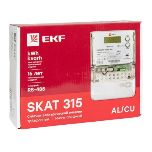 Счётчик электрической энергии трехфазный многотарифный SKAT 315E/1-10(100) SIRP PROxima | код 31502R | EKF фото 10 Счётчик электрической энергии трехфазный многотарифный SKAT 315E/1-10(100) SIRP PROxima | код 31502R | EKF фото 10