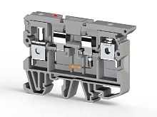 Клеммник с держ. предохр. (5х20 5х25) с индикацией 220В AC на DIN-рейку 6кв.мм сер. ASK 2LD (220 VAC) Klemsan 351619