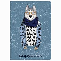 Тетрадь 40 л. в клетку обложка SoftTouch, бежевая бумага 70 г/м2, сшивка, А5 (147х210 мм), ВОЛК В ОЧКАХ, BRAUBERG, 403767 | код 403767 | BRAUBERG