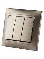 Выключатель 3-х кл. 10А бронза Лама TDM | код SQ1815-0703 | TDM