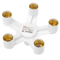 Разветвитель цокольный Е27-5хЕ27 белый REXANT | код 11-8865 | REXANT