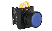 Кнопка плоская PB3E, синяя, без фиксации, без подсветки, 1NO, 6A 230VAC/24VDC, 22mm, IP65 | код PB3E-FM0S10S00/B00 | АРТ