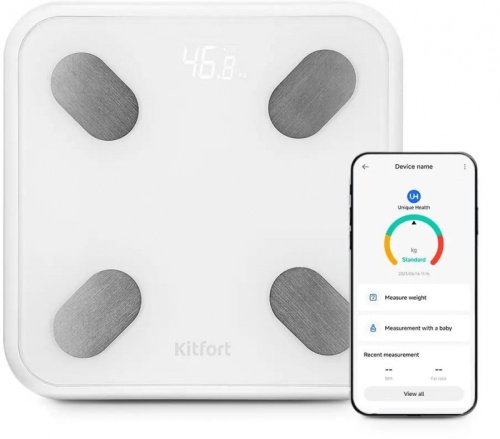 Весы напольные электронные Kitfort КТ-846 макс.180кг черный | код 2052447 | KITFORT Весы напольные электронные Kitfort КТ-846 макс.180кг черный | код 2052447 | KITFORT