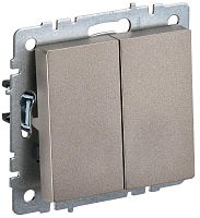 BRITE Выключатель 2-клавишный 10А ВС10-2-0-БрШ шампань | код BR-V20-0-10-K37 | IEK