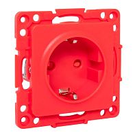 Стокгольм Механизм Розетки 1-местной с/з 16А винтовые клеммы красный с защ. штор. EKF | код EYR16-028-30 | EKF