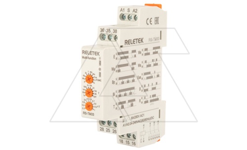 Реле времени RS-TM33, 3CO, 8A(250VAC), 24_240VAC/DC, 100ms_10d, многофункциональное - 10 функций, 1M | код RS-TM33 | RELETEK Реле времени RS-TM33, 3CO, 8A(250VAC), 24_240VAC/DC, 100ms_10d, многофункциональное - 10 функций, 1M | код RS-TM33 | RELETEK