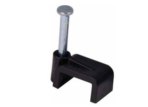 Скоба 4мм плоская пластиковая -черная HLT | код 084-07-130 | HLT