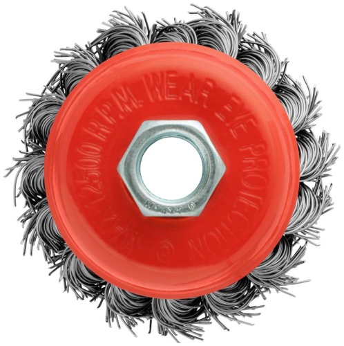 Корщетка-чашка, гайка М14, стальная витая проволока 65 мм, блистер | код 39096 | FIT