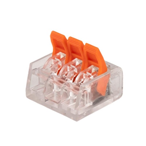 Клеммы монтажные многоразовые PTC-3P 221-413 450V 32A 0,14-4.0mm2, 3 отверстия, прозрачные / 50шт. | код 5050914 | JazzWay фото 2