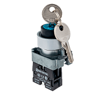 Переключатель с ключом, черный, 2 полож. 1NO, фикс., 1 выемки, мет. MTB2-BGZ112 | код 58194 | MEYERTEC