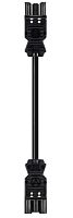 Кабельная сборка, оконеченная вилочным разъемом GST18i3, и розеточным разъемом GST18i3, 3 полюса, длина кабеля: 2 метра, сечение жил кабеля: 3х1,5 мм.кв., номинальное напряжение: 250V, номинальный ток: 16А, цвет разъема: черный, цвет кабеля: черный Код то