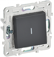 SKANDY Выключ. 1-кл. прох. с инд. 10А SK-V08T титан IEK | код SK-V12-1-10-K48 | IEK