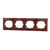Мира Рамка 4 поста горизонтальная без вставок вишня | код 701-0601-149 | LEZARD