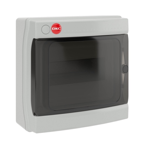 Щиток настенный с дверцей 8 мод.,IP65, серый, с клеммным блоком 63А | код RB08W6TGD | DKC