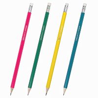 Карандаш чернографитный BRAUBERG, 1 шт., Fluor, НВ, с резинкой, корпус неоновый ассорти, заточенный, 180613 | код 180613 | BRAUBERG