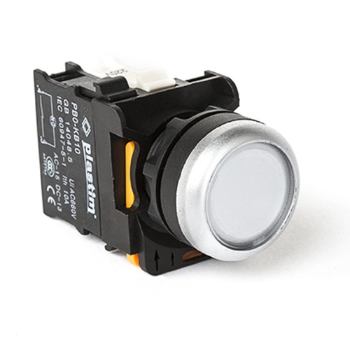 PB0-AW31M5 Кнопка управления с подсветкой, 1NO, AC 230 В. (Белый) | код PB0-AW31M5 | Plastim PB0-AW31M5 Кнопка управления с подсветкой, 1NO, AC 230 В. (Белый) | код PB0-AW31M5 | Plastim