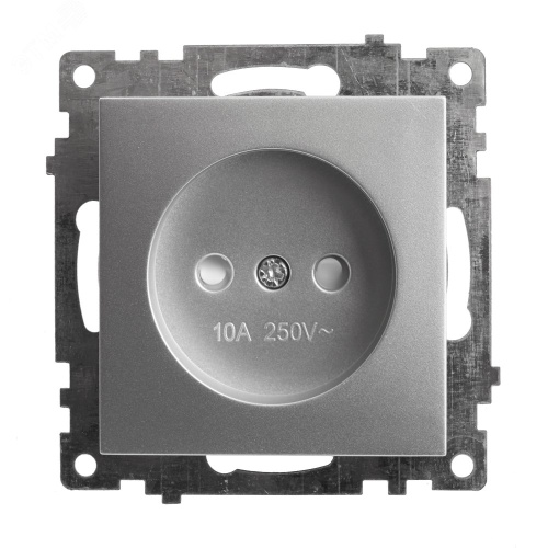 Розетка 1-местная с защитной шторкой (механизм) б/з, 250В, 10А, серия Катрин, серебро | код 39581 | Feron Розетка 1-местная с защитной шторкой (механизм) б/з, 250В, 10А, серия Катрин, серебро | код 39581 | Feron