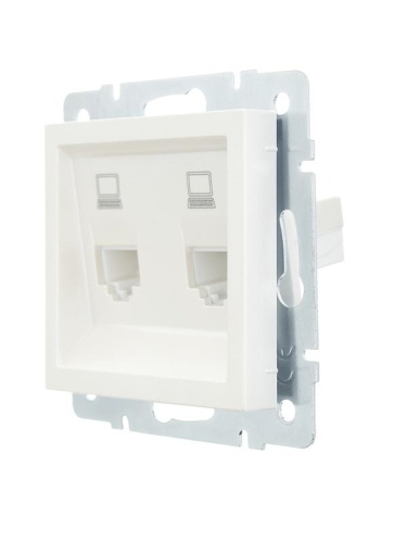 Розетка компьютерная 2-м СП Vesna механизм жемчуж./бел. перламутр LEZARD 742-3088-141 фото 2