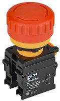 Кнопка Грибок поворотная с фиксацией 1NO+1NC красная MASTER IEK" | код MI-BG60-11ZS-3-23-K04 | IEK