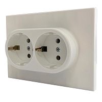 Механизм розетки 2-местн. с/з с з/ш СП Ugra 16А IP20 250В беж. | код С11Р6-003 | GUSI