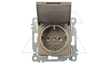 Rita - Розетка 2P+E, с крышкой, защ. шторки, антрацит | код 2200-611-0286 | Mutlusan