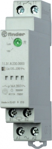 Фотореле модульное с фотоэлементом 011.03, монтаж на рейку 35мм, 1NO 16A, питание 230В АC, настройка чувствит. 1…100люкс, ширина 17.5мм, степень защиты: фотореле IP20, фотоэлемент IP54 | код 113182300000POA | FINDER Фотореле модульное с фотоэлементом 011.03, монтаж на рейку 35мм, 1NO 16A, питание 230В АC, настройка чувствит. 1…100люкс, ширина 17.5мм, степень защиты: фотореле IP20, фотоэлемент IP54 | код 113182300000POA | FINDER