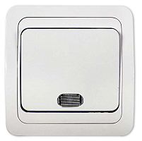 Выключатель 1-кл. СП Classico 10А IP20 с подсветкой 2121 бел. ASD / IN HOME 4680005959853