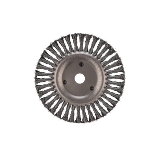 Щетка дисковая для УШМ, крученая стальная проволока, 200мм, отв. 22,23мм KRANZ | код KR-91-1247 | KRANZ